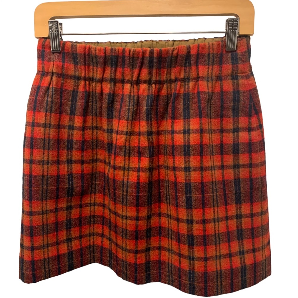 J. Crew Plaid Wool Mini Skirt